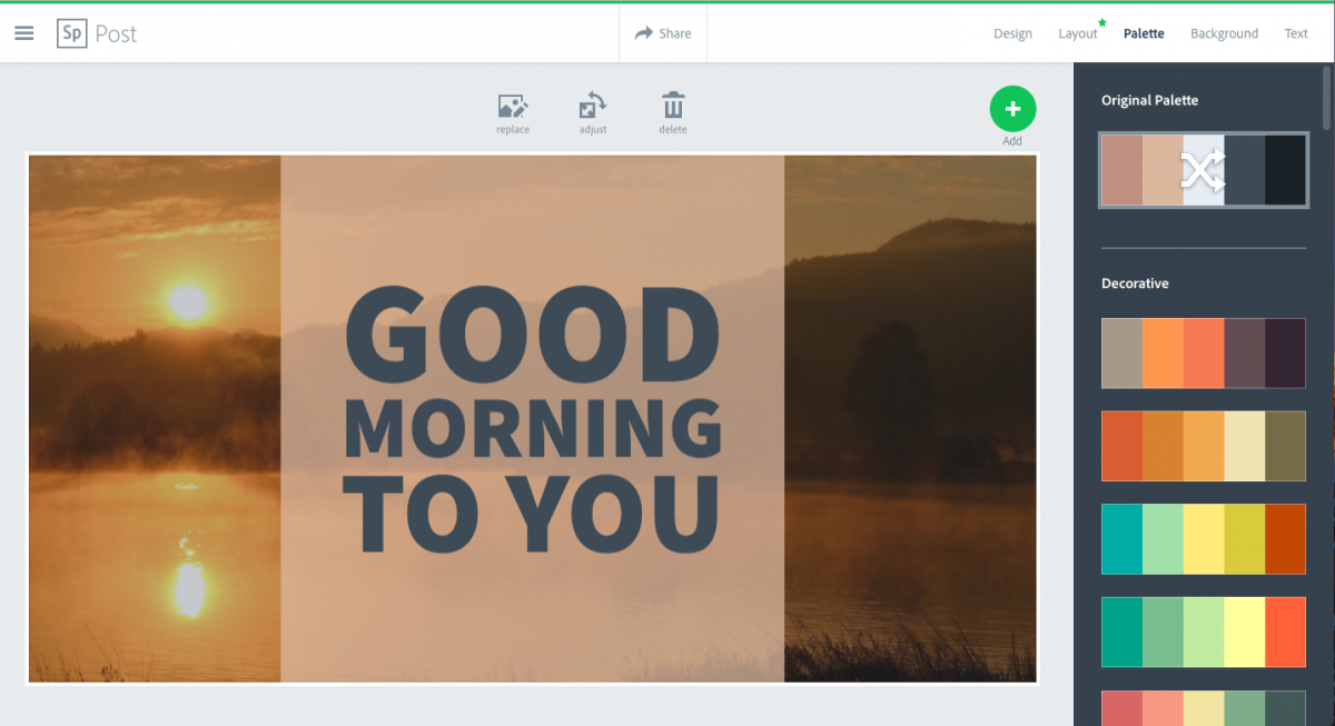 Adobe Spark designer tool screenshot