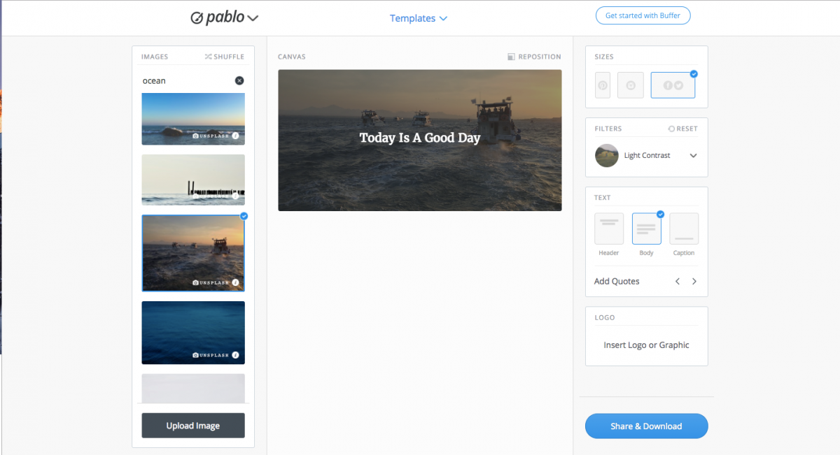 Pablo  designer tool screenshot