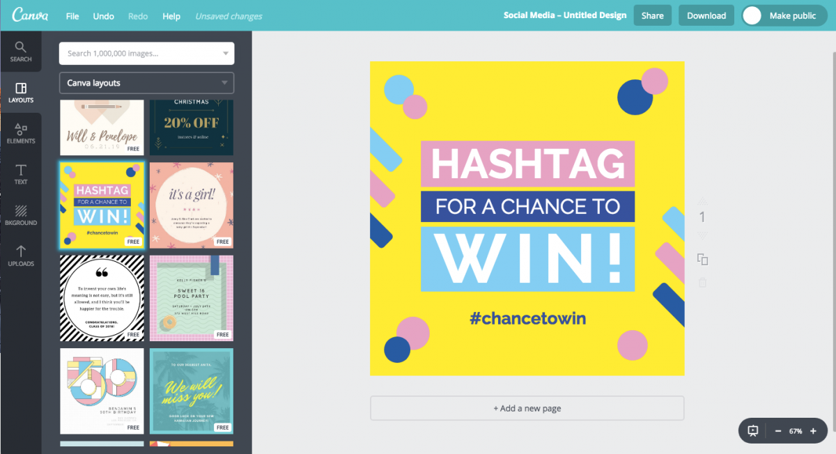 Canva design tool screen shot