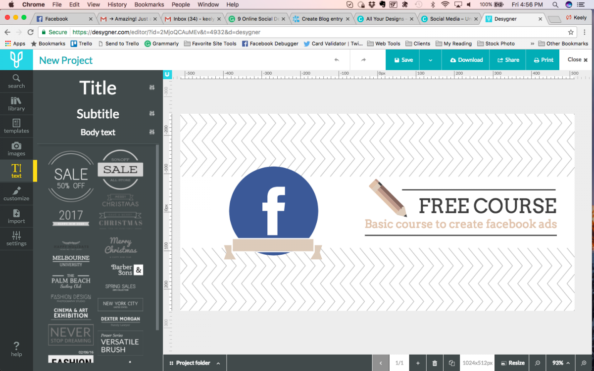 Desygner designer tool screenshot