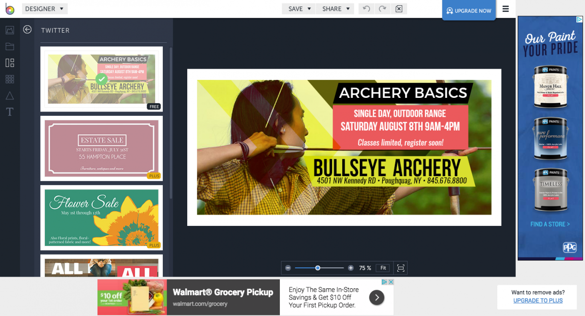 BeFunky designer tool screenshot
