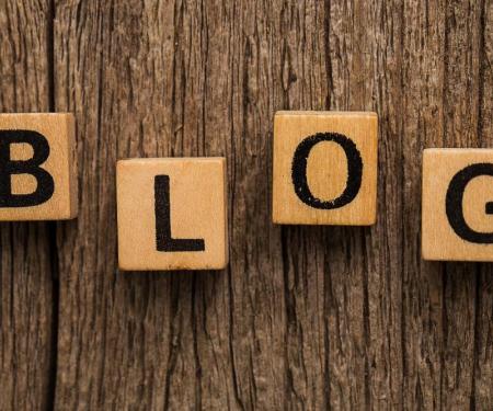 the word blog spelled out in toy blocks